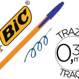 Bolígrafo Bic Naranja tinta azul