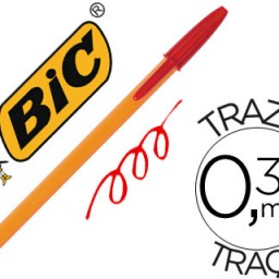 Bolígrafo Bic Naranja tinta roja
