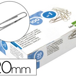 LI01 100 clips Liderpapel nº 1 20mm. labiados