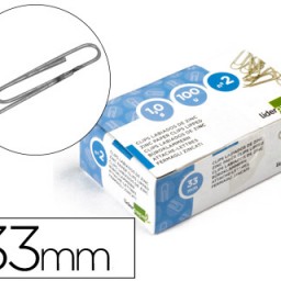 LI03 100 clips Liderpapel nº 2 33mm. labiados