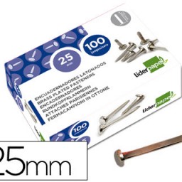 FS13 100 encuadernadores Liderpapel nº 5 25mm. niquelados