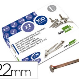 FS12 100 encuadernadores Liderpapel nº 4 22mm. niquelados