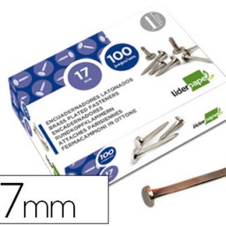 FS10 100 encuadernadores Liderpapel nº 2 17mm. niquelados