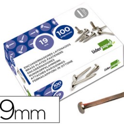 FS11 100 encuadernadores Liderpapel nº 3 19mm. niquelados