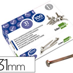 FS15 100 encuadernadores Liderpapel nº 7 31mm. niquelados