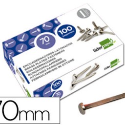 FS18 100 encuadernadores Liderpapel nº 12 70mm. niquelados