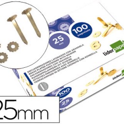 FS05 100 encuadernadores Liderpapel 25mm. con arandela latonados