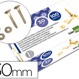 FS06 100 encuadernadores Liderpapel 30mm. con arandela latonados