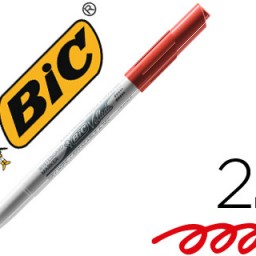 Rotulador pizarra blanca Bic Velleda punta redonda tinta roja