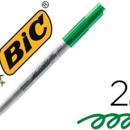 Rotulador pizarra blanca Bic Velleda punta redonda tinta verde