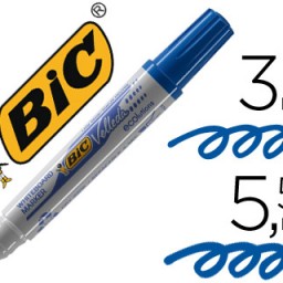 Rotulador pizarra blanca Bic Velleda punta biselada tinta azul