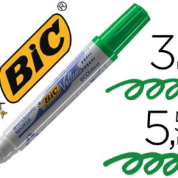 Rotulador pizarra blanca Bic Velleda punta biselada tinta verde