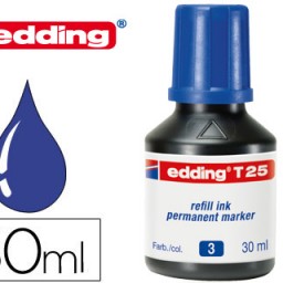 Tinta rotulador edding T-25 azul frasco de 30ml.