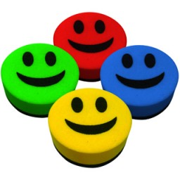 RD01 Borrador Liderpapel pizarra blanca cara Smiley redondo ø5cm. magnético colores surtidos