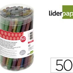 PG11 50 barras termofusibles Liderpapel silicona purpurina ø7x100mm.