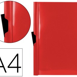 DP19 Carpeta dossier pinza lateral Liderpapel A4 polipropileno rojo translúcido 30 hojas