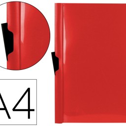 DP26 Carpeta dossier pinza lateral Liderpapel A4 polipropileno rojo translúcido 60 hojas
