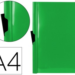 DP29 Carpeta dossier pinza lateral Liderpapel A4 polipropileno verde translúcido 60 hojas