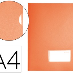 BL26 Carpeta dossier uñero Liderpapel A4 naranja flúor solapa y tarjetero 300 g/m²