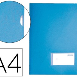 BL28 Carpeta dossier uñero Liderpapel A4 celeste solapa y tarjetero 300 g/m²