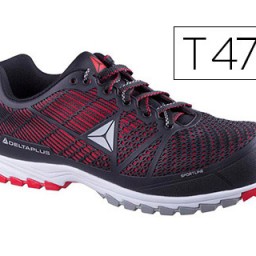 Zapatos de seguridad de poliuretano y malla negro y rojo talla 47