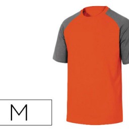 Camiseta de algodón color naranja-gris talla M