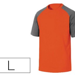 Camiseta de algodón color naranja-gris talla L