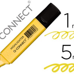 KF17957 Marcador fluorescente Q-Connect punta biselada tinta amarillo pastel