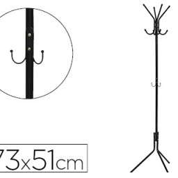 KF17116 Perchero Q-Connect metálico negro 8 colgadores