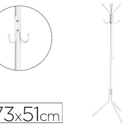 KF17117 Perchero Q-Connect metálico blanco 8 colgadores