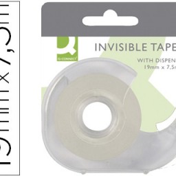KF15583 Miniportarrollos Q-Connect con cinta adhesiva invisible 7,5m.x19 mm.