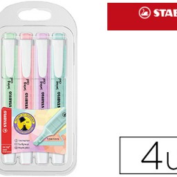 4 marcadores fluorescentes Stabilo Swing Cool colores pastel surtidos