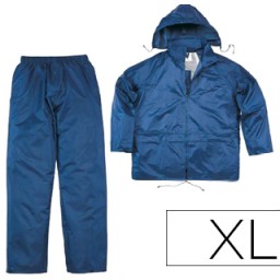 Conjunto de lluvia poliéster/PVC azul marino talla XL