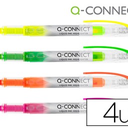 KF16127 4 marcadores fluorescentes Q-Connect tinta líquida colores surtidos
