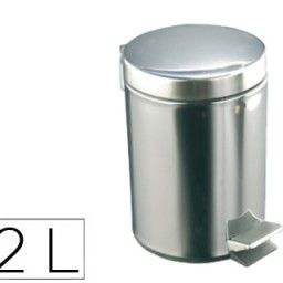 Papelera con pedal acero inoxidable brillo 12 l.