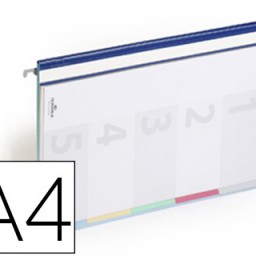 5 carpetas colgantes Duraclip A4 5 separadores lomo azul