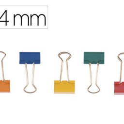 KF03652 10 pinzas metálicas Q-Connect reversibles nº2 24mm. colores surtidos