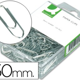 KF01677 Clips niquelados Q-Connect nº4 50 mm caja de 100