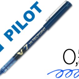 Bolígrafo roller Pilot V-7 punta aguja tinta azul 0,7 mm.