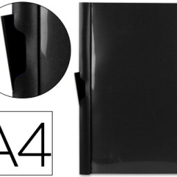 DP04 Carpeta dossier pinza lateral Liderpapel A4 polipropileno negro flúor 30 hojas