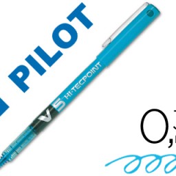 Bolígrafo roller Pilot V-5 punta aguja tinta azul claro 0,5 mm.