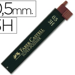 12 minas de grafito Faber Castell 9065 0,5mm. 3H