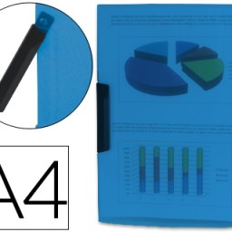 DP15 Carpeta dossier pinza lateral azul Liderpapel A4 polipropileno 30 hojas