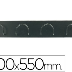 Perchero metálico pared negro 4 colgadores