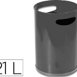 Papelera metálica negra con asas 12 l.