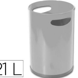 Papelera metálica gris con asas 12 l.