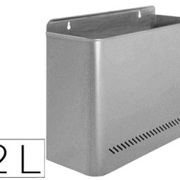 Papelera metálica de pared gris 11 l.