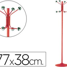 Perchero sie metálico rojo 8 colgadores