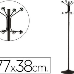 Perchero sie metálico negro 8 colgadores