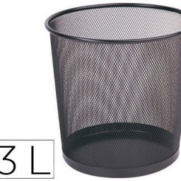 KF00873 Papelera Q-Connect rejilla metálica negra 13 l.